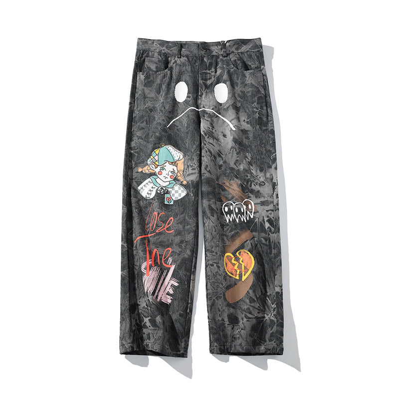 Men's Baggy Graffti Style Jeans