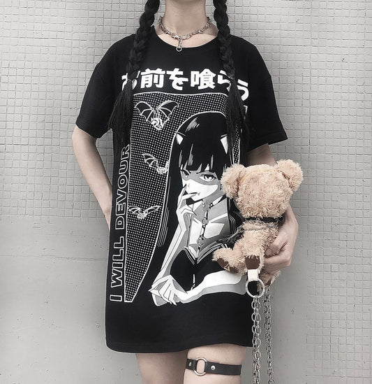 Women's Oversized Anime Tshirt